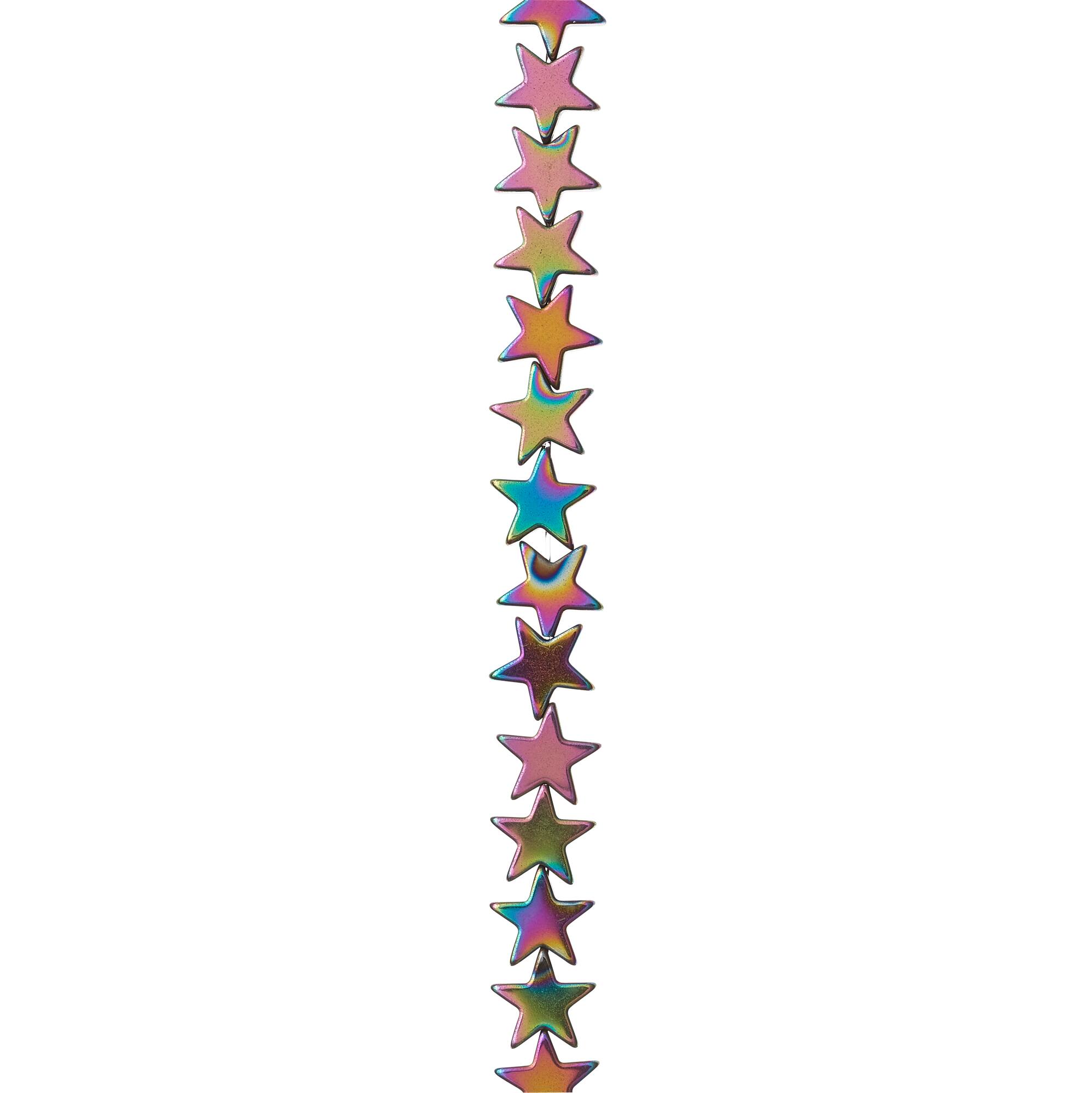 Silver Hematite Luster Star Beads, 8mm by Bead Landing™